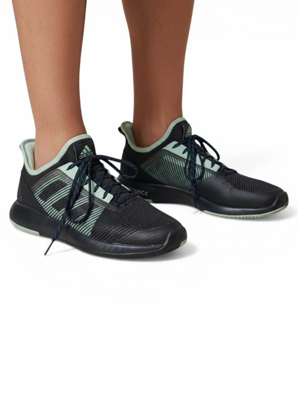 Adidas Adizero Bounce 2 Sneakers Women's Size 7 Black/Green Tennis Pickleball